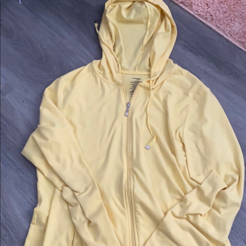 A zip up sweatshirt